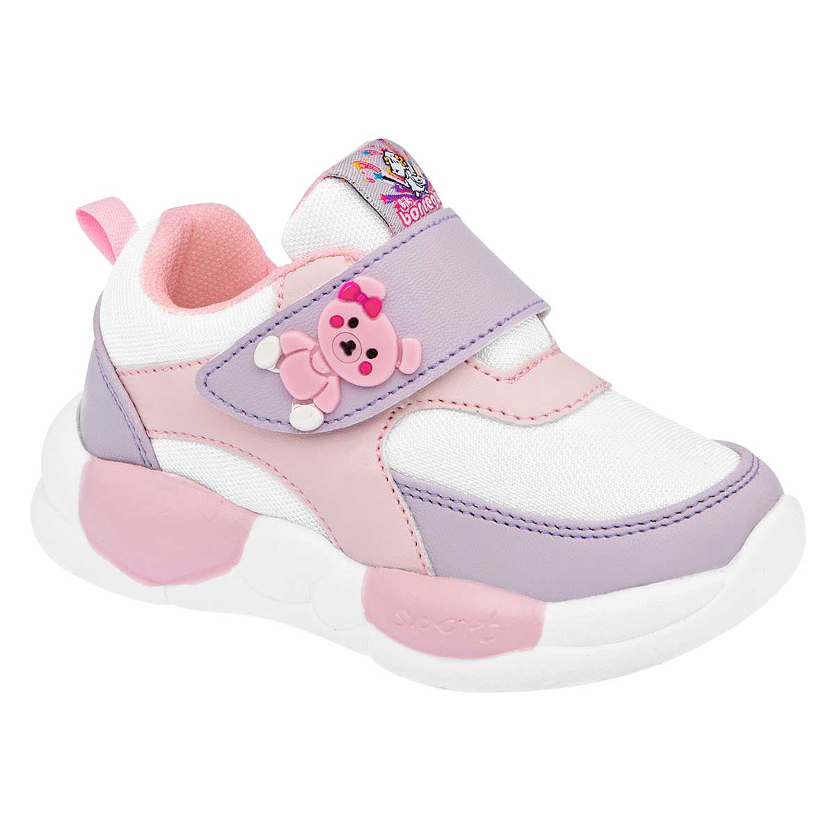 TENIS NIÑA BORREGUIS 720 BLANCO LILA ROSA 
