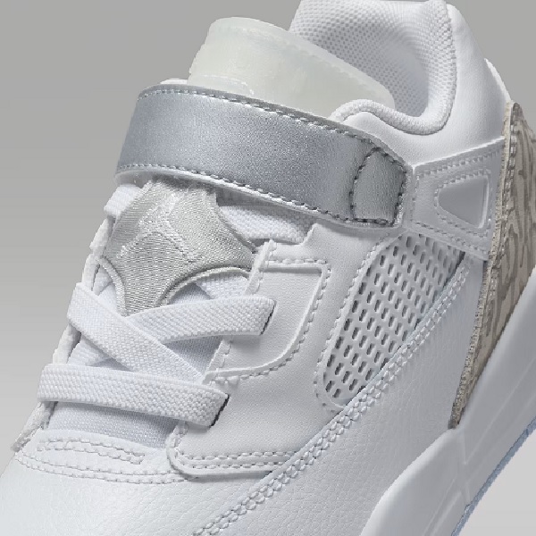 Tenis Jordan Spizike Low Blanco/plata Niños Tallas #20 al #22