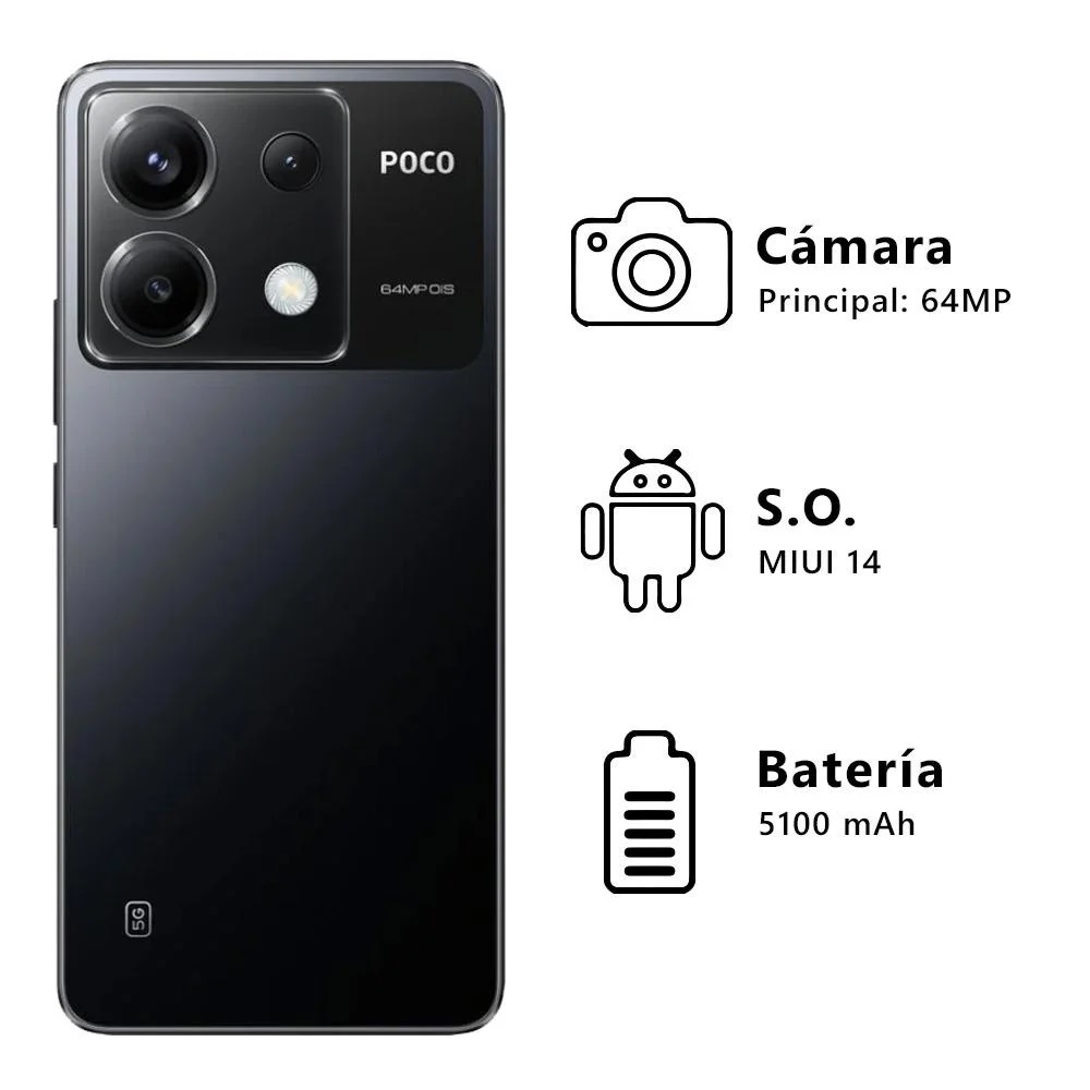 Xiaomi Poco X6 5G 256Gb 8Ram Color Negro Dualsim Nuevo Libre