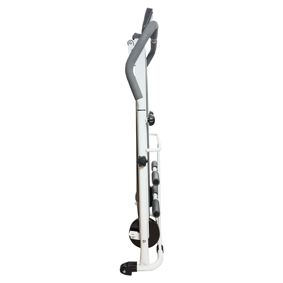 Caminadora Fitness 3 en 1 Plegable Quick Fit Pro Manual Blanca Gris con Bocina, Barras y Disco twister 