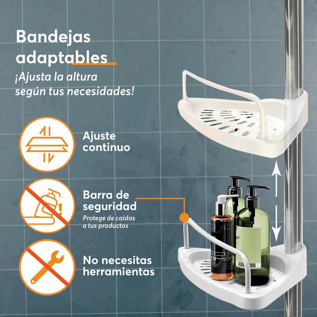 Esquinero Para Baño Regadera Estante Organizador