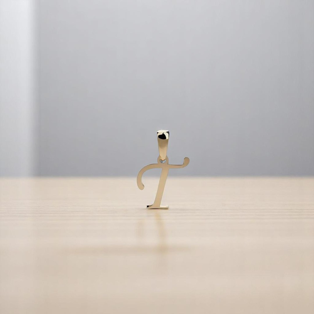 Dije Inicial Letra T Oro 14 K + Obsequio