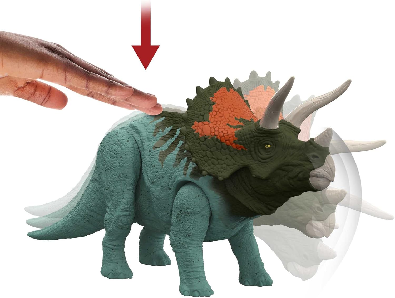Jurassic World Dinosaurio Juguete Triceratop Ruge Y Ataca con sonido