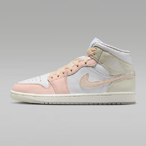 Tenis Air Jordan 1 Mid SE Blanco/rosa Hombre Tallas #26 al #29
