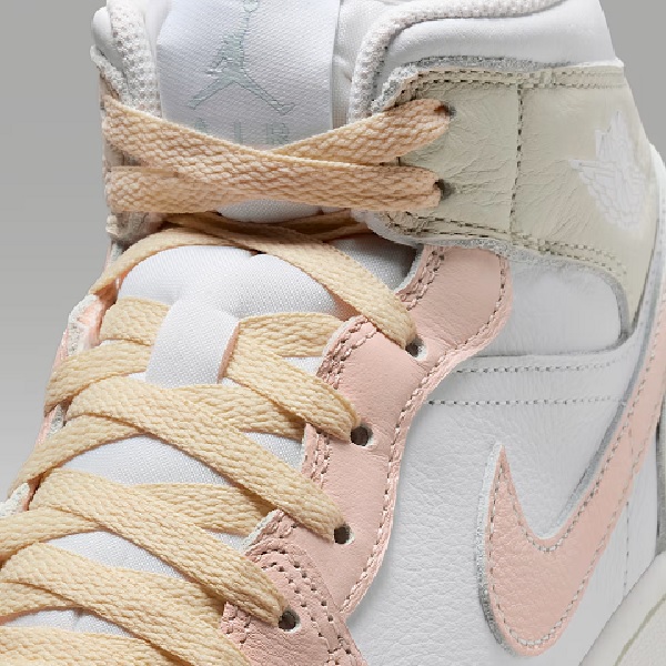 Tenis Air Jordan 1 Mid SE Blanco/rosa Hombre Tallas #26 al #29