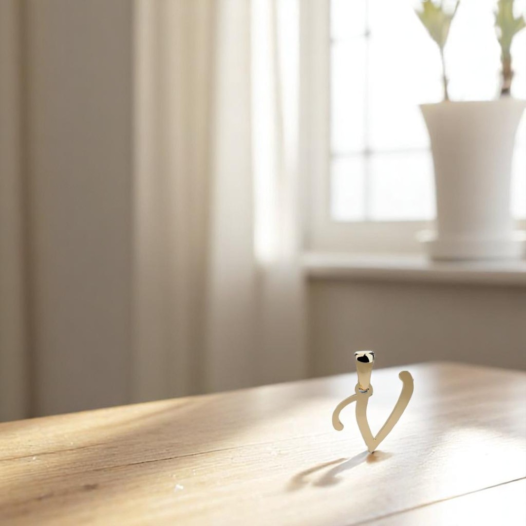 Dije Inicial Letra V Oro 14 K + Obsequio