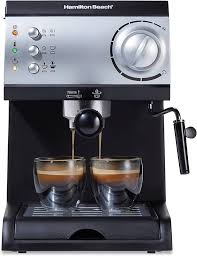 CAFETERA HAMILTON BEACH 40715 2 TAZAS ESPRESSO NEGRO PLATA