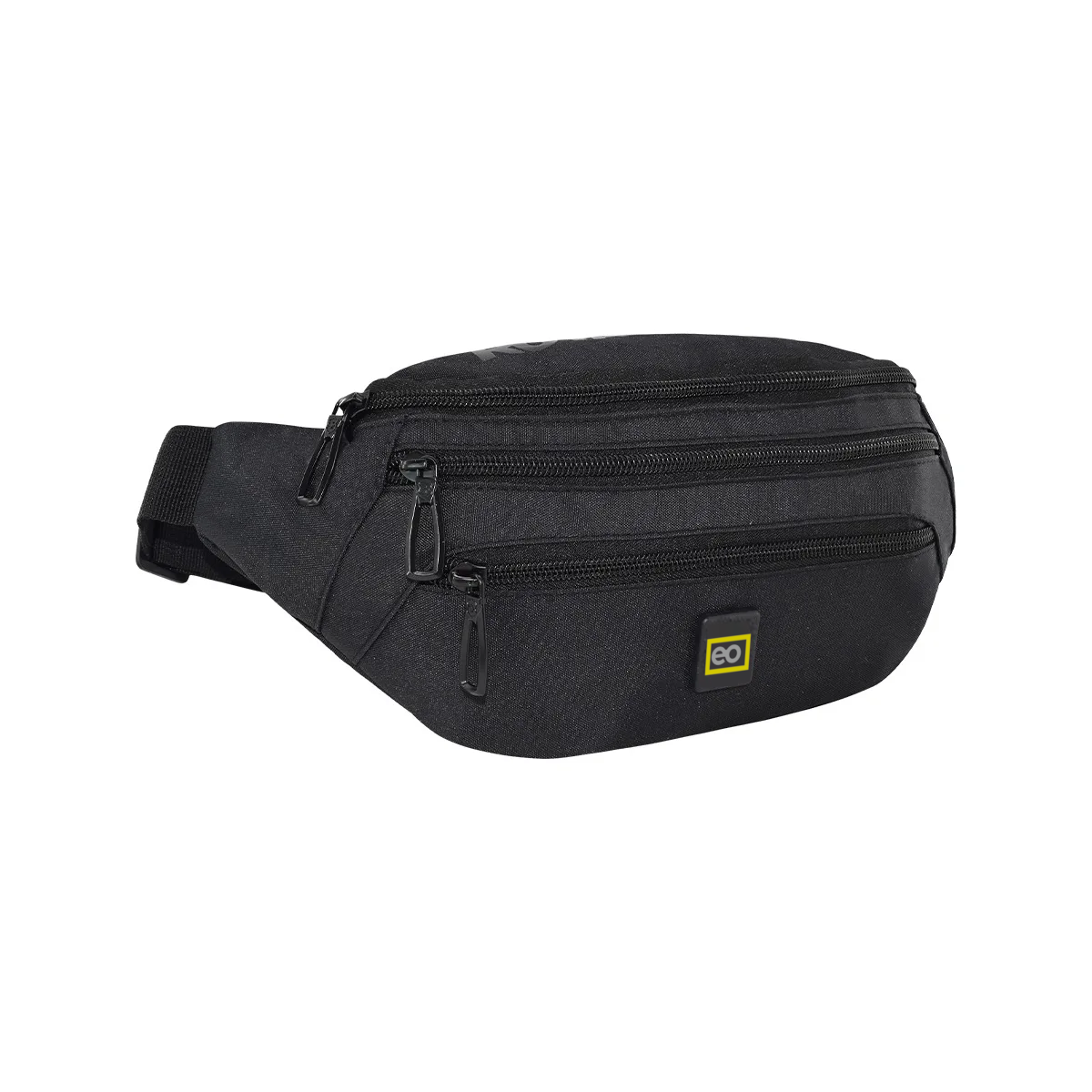  Riñonera Multiusos Bolsillo Frontal Color Negro Diseño De La Tela Lisa