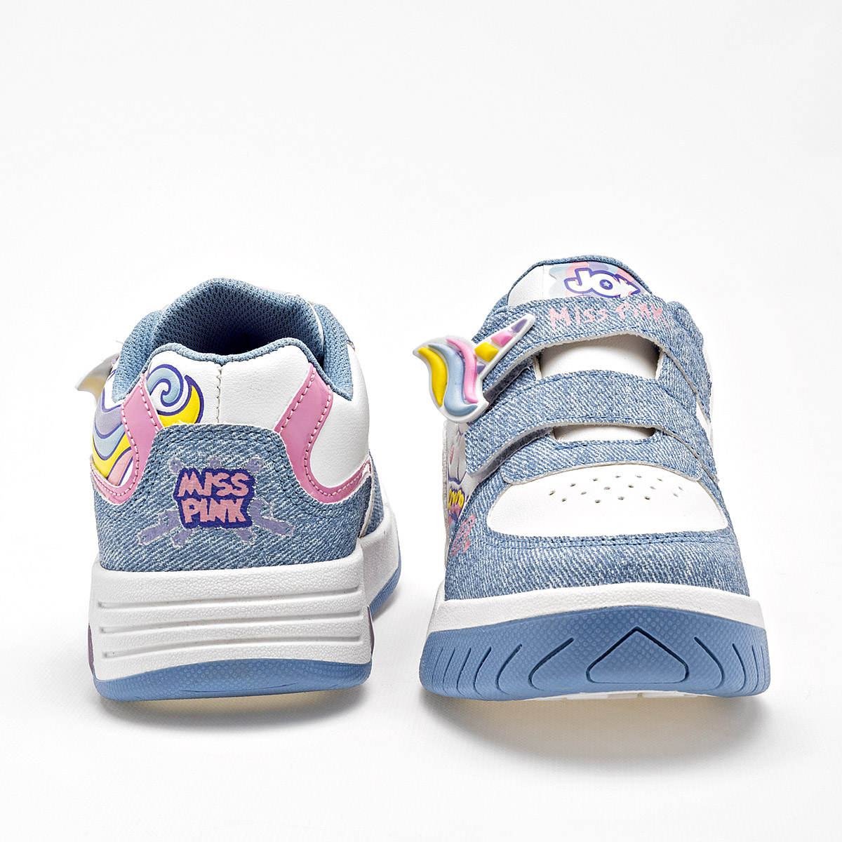 TENIS NIÑA MISS PINK JOY BLANCO MEZCLILLA 