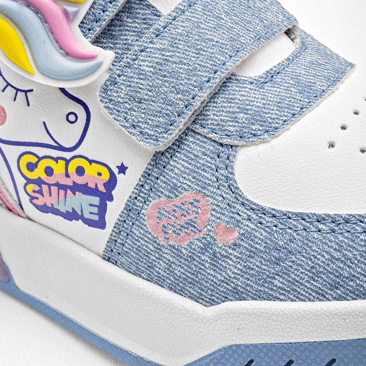 TENIS NIÑA MISS PINK JOY BLANCO MEZCLILLA 