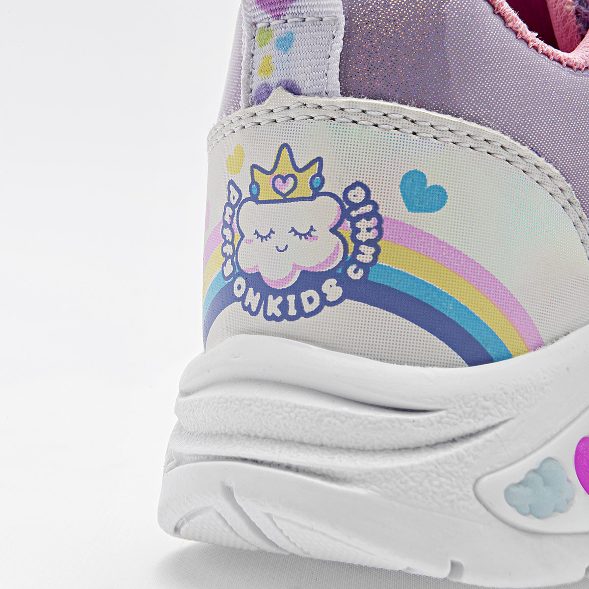 TENIS CON LUCES NIÑA ON KIDS 130 LILA BLANCO 