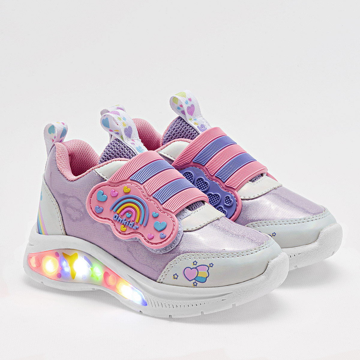 TENIS CON LUCES NIÑA ON KIDS 130 LILA BLANCO 