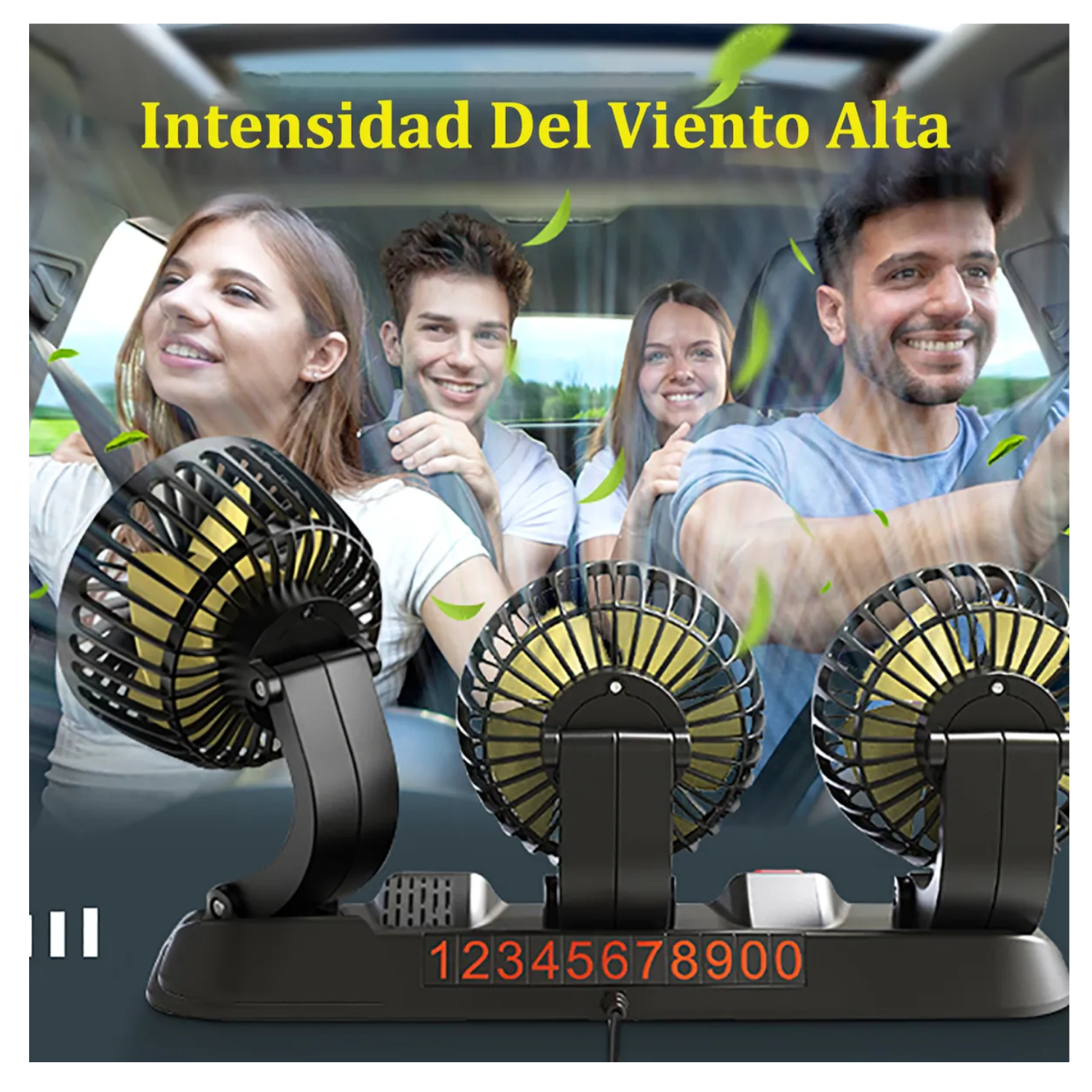 Auto Coche Ventilador De 3 Cabezas Para Automóvil Portátil