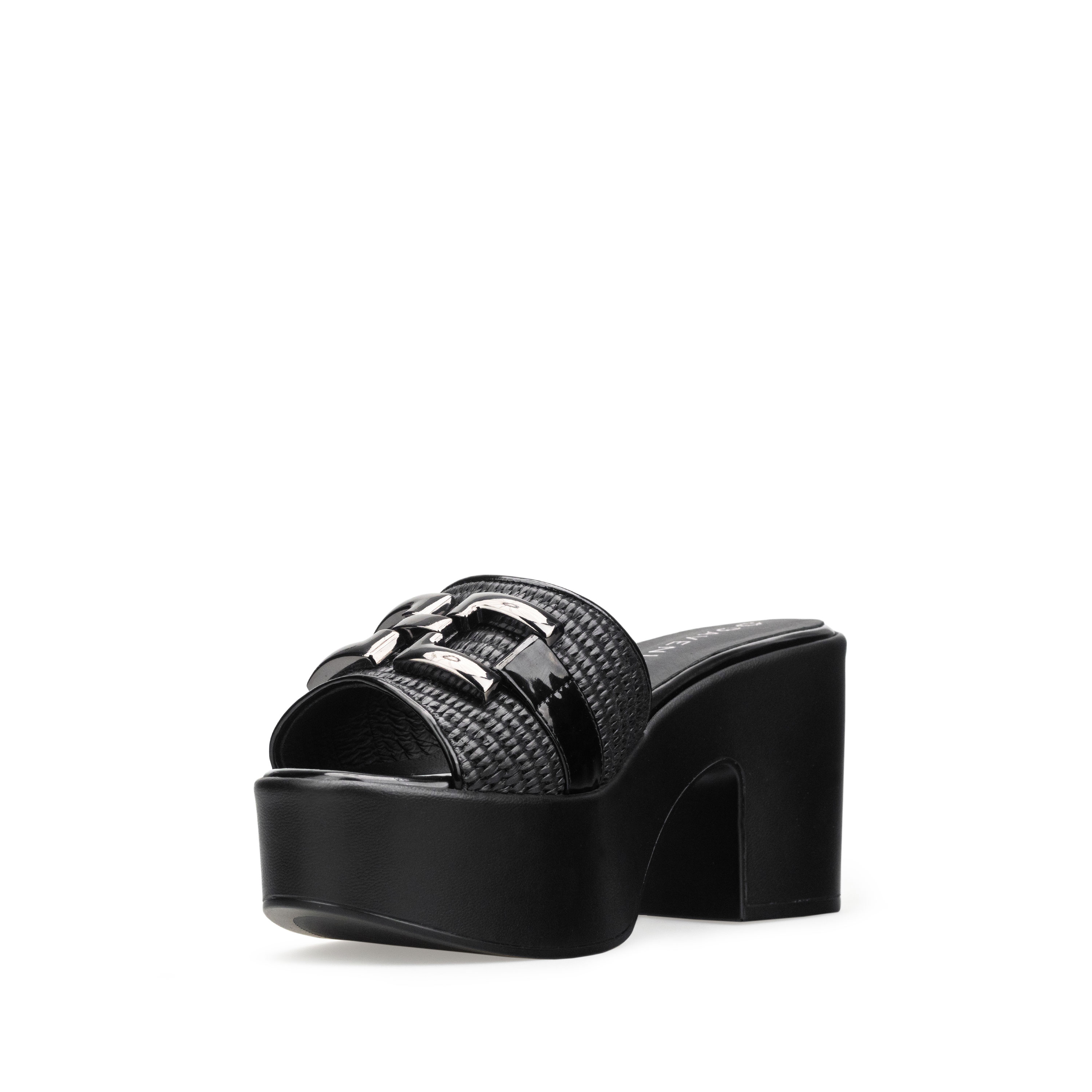 Zapatillas De Tacón Ancho Davenia De Plataforma Mod. Alisa