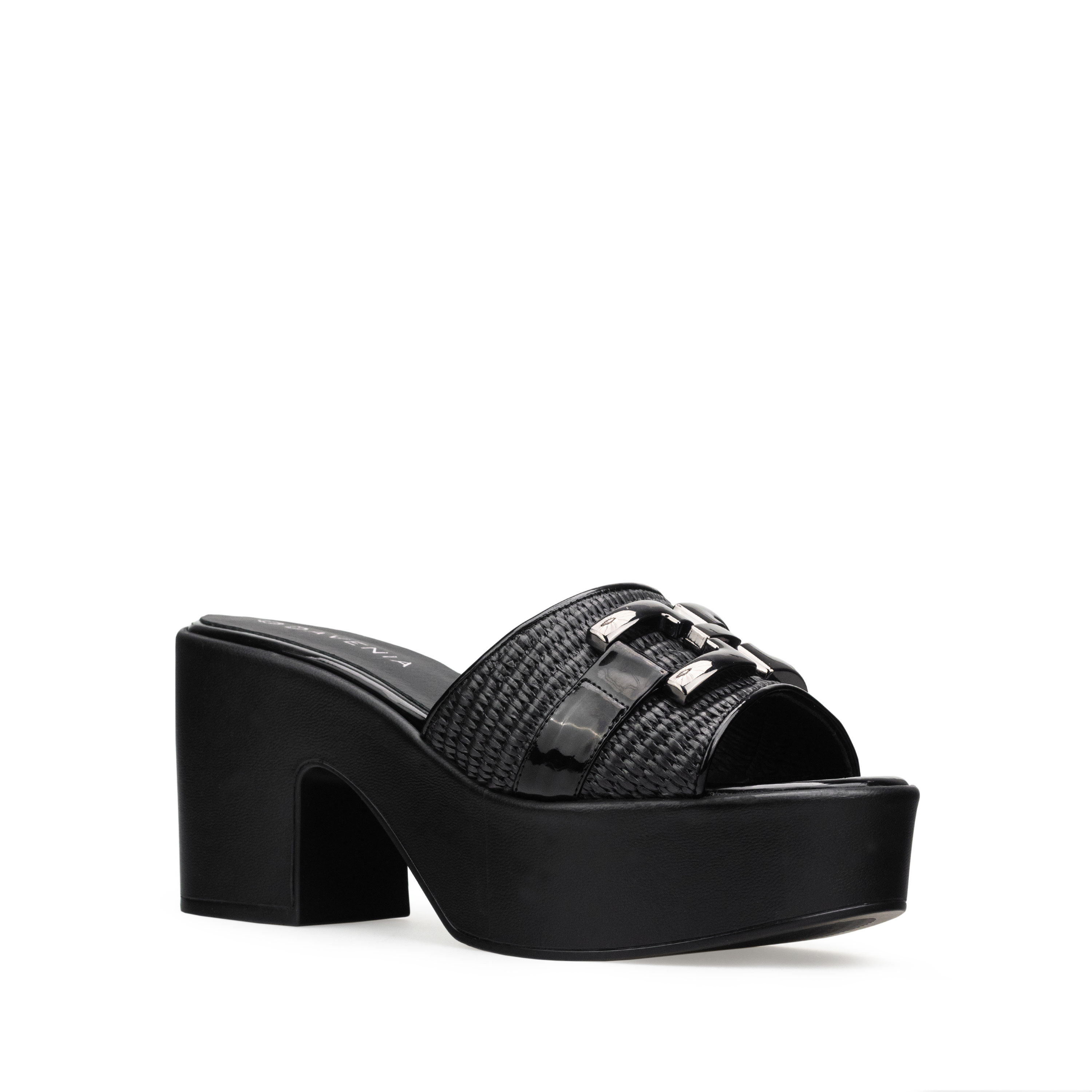 Zapatillas De Tacón Ancho Davenia De Plataforma Mod. Alisa