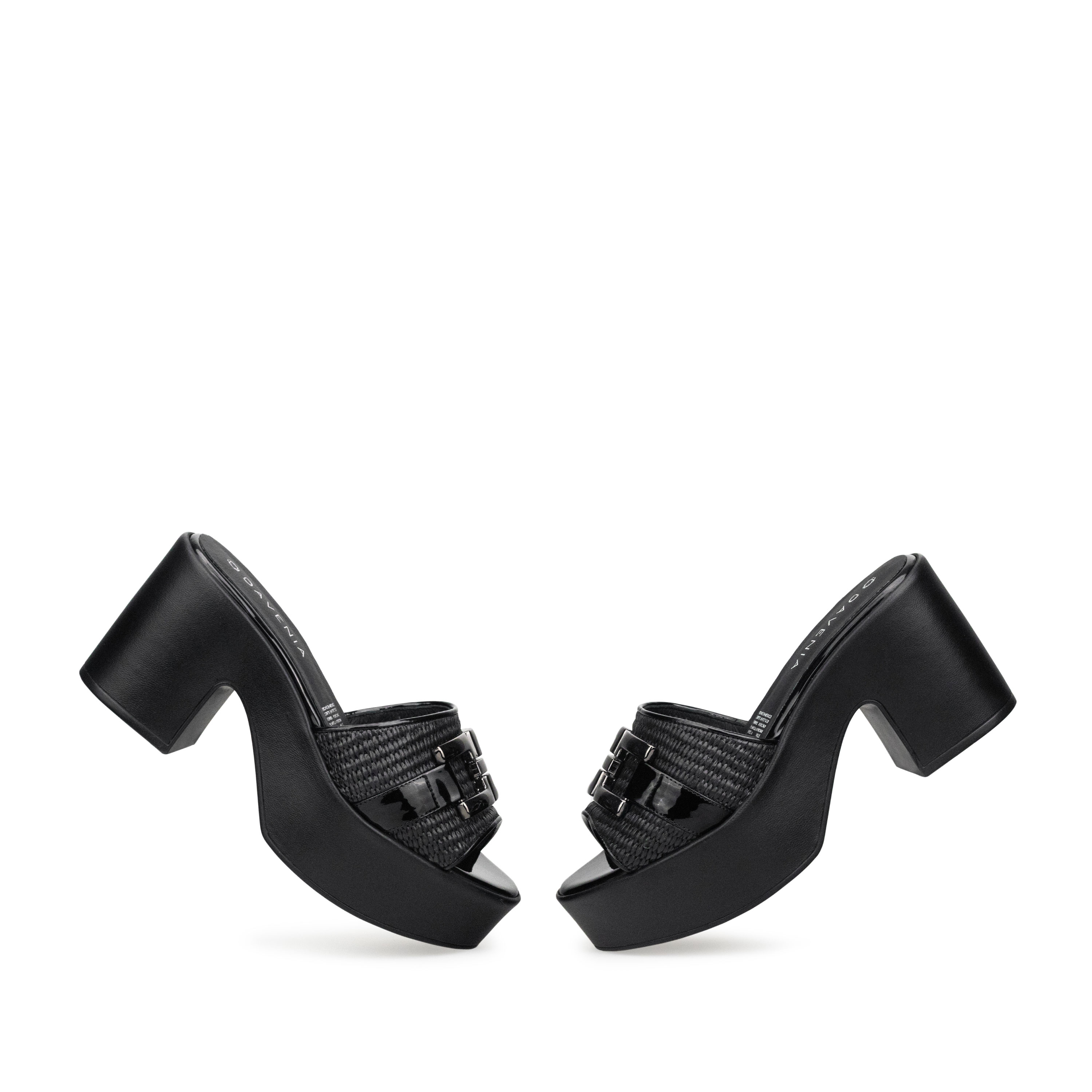 Zapatillas De Tacón Ancho Davenia De Plataforma Mod. Alisa