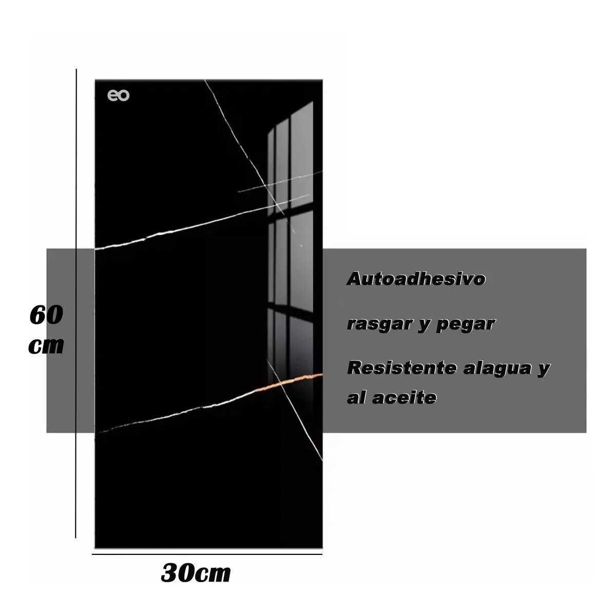 Azulejo De Imitación Papel Tapiz 3d Cocina Lavable 10pzs Negro