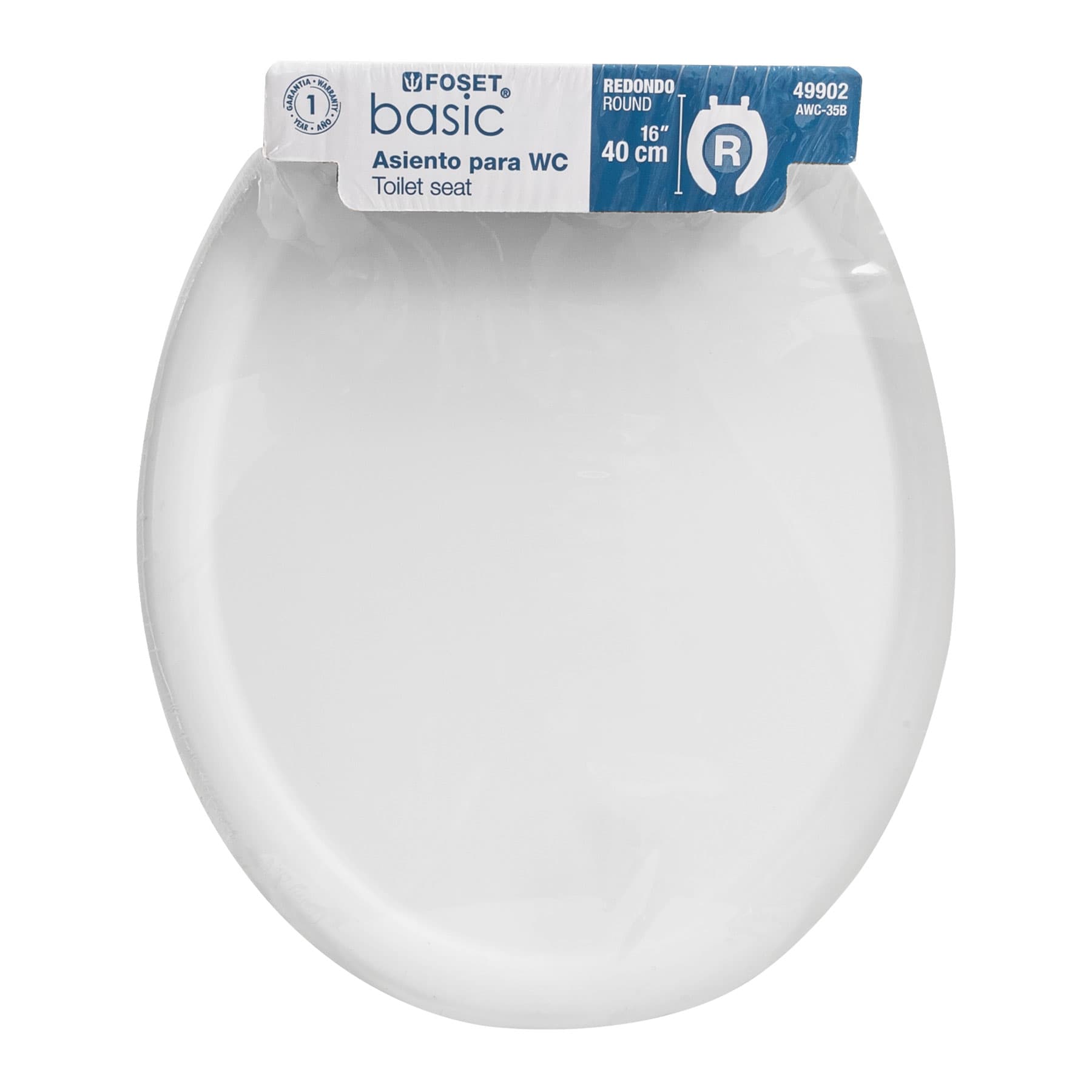 Asiento Económico Para Wc, Tapa de baño blanco de 40 cm 