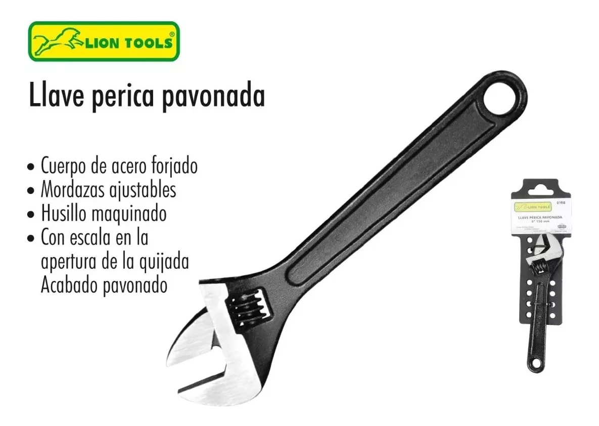 Llave Perica Pavonado 12 Pulgadas Lion Tools