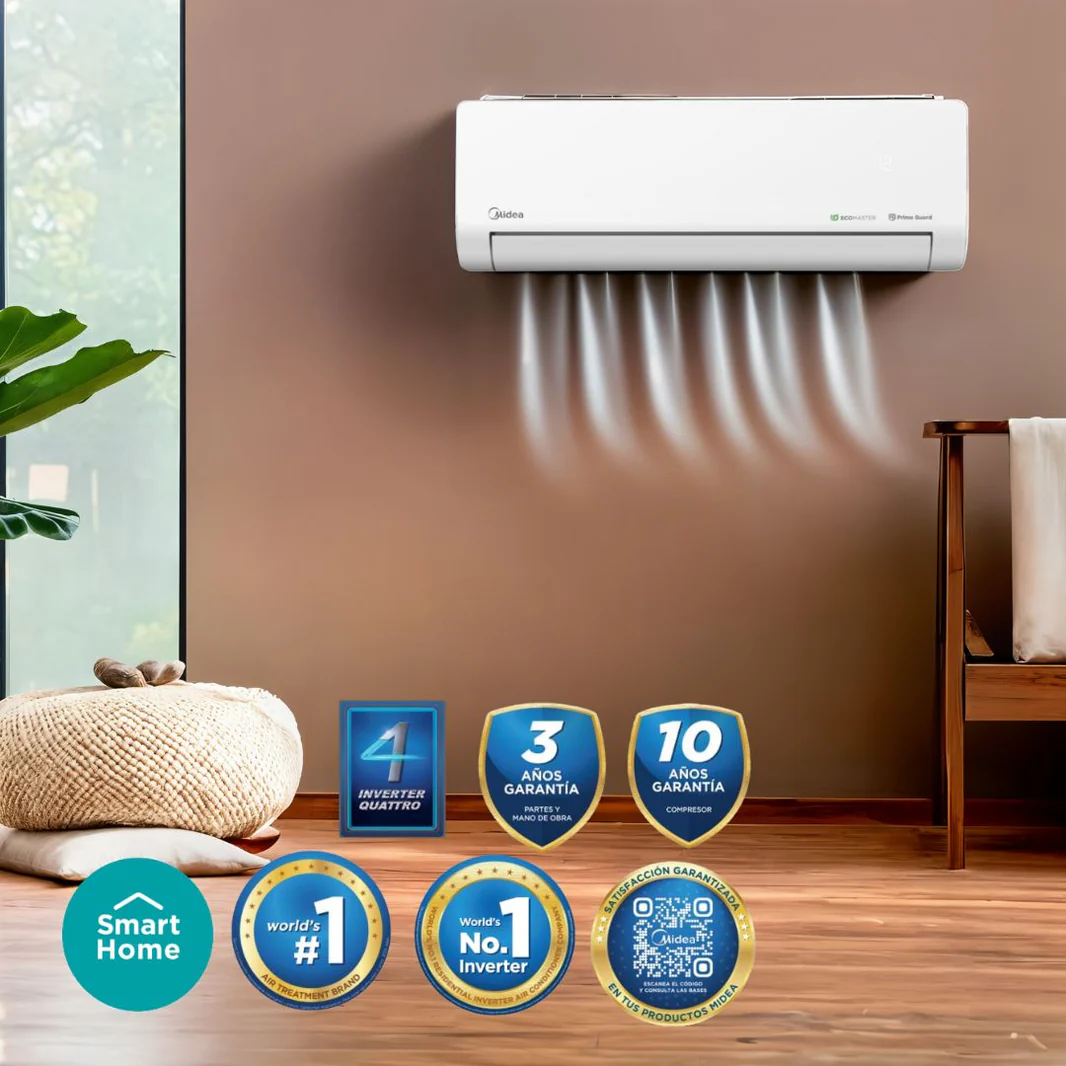 Minisplit Midea EcoMaster Inverter WiFi  (1 TON Frio y Calor 110V)