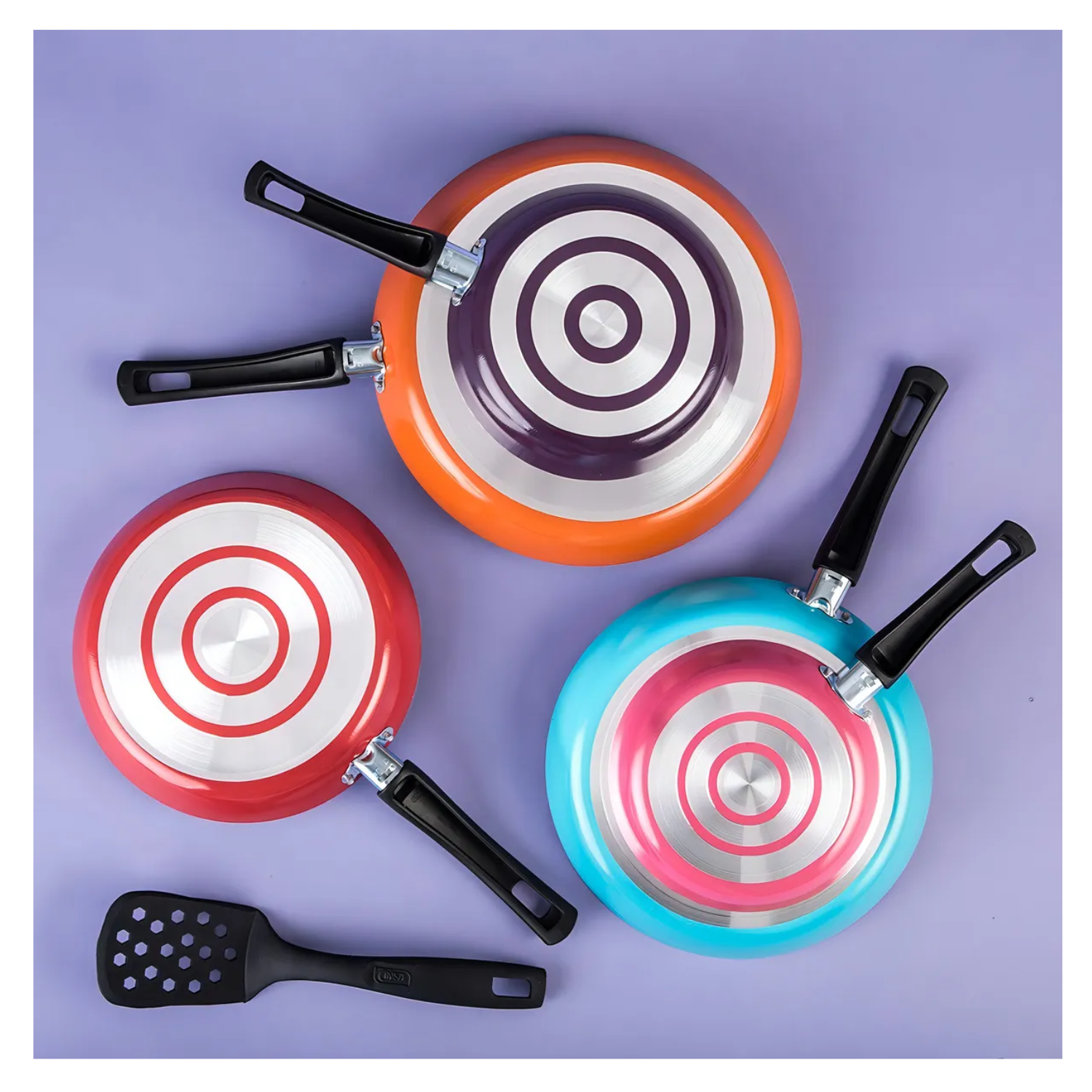 Juego 5 Sartenes Fashion Cook Cinsa Con Antiadherente Thermocell Multicolor