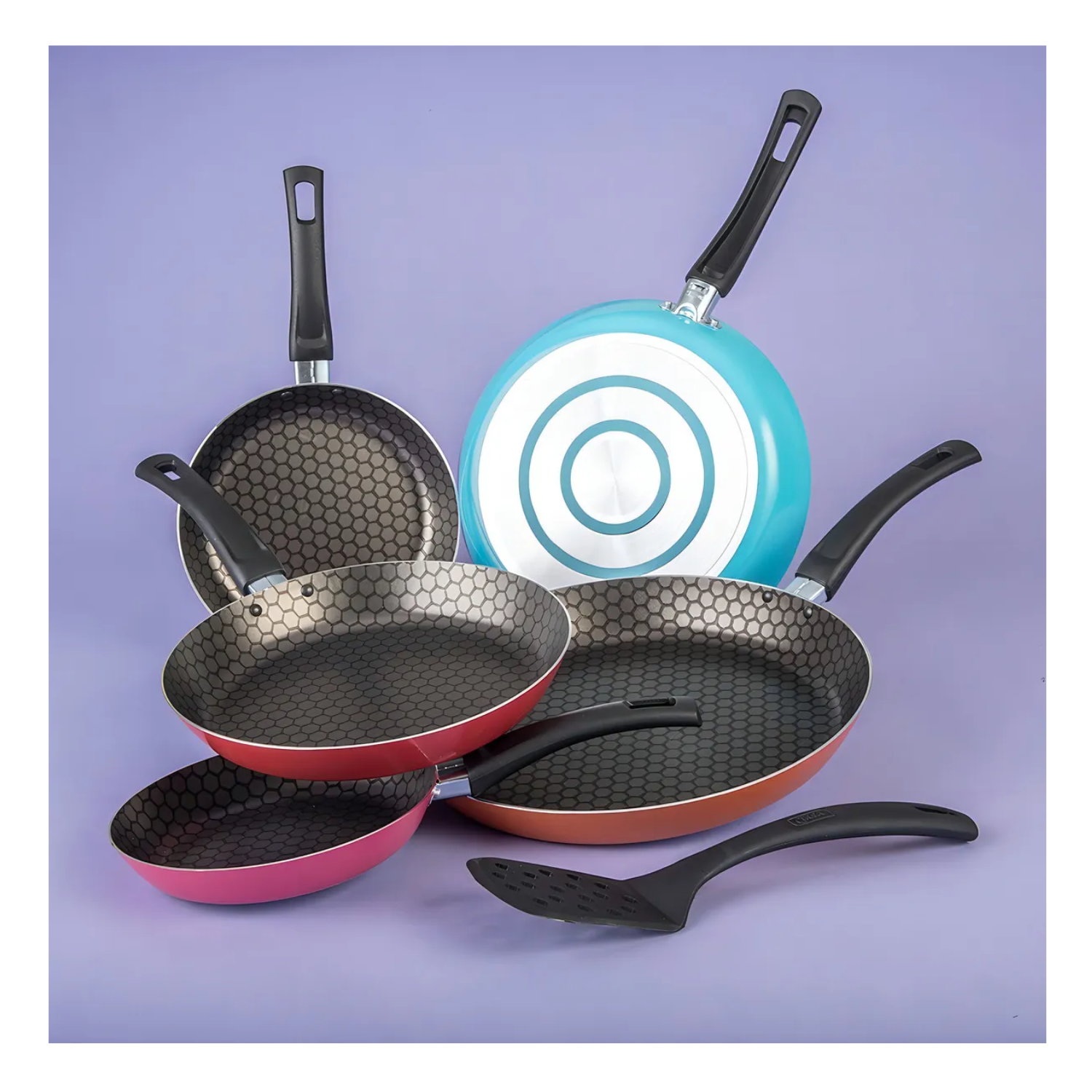 Juego 5 Sartenes Fashion Cook Cinsa Con Antiadherente Thermocell Multicolor