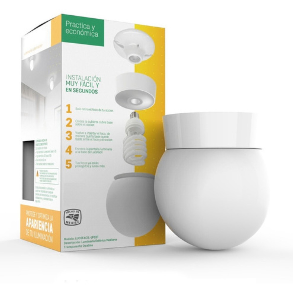 Lámpara Plástica Esférica tipo Pantalla Decorativa de 15cm de Diámetro cubre socket y cubre foco en Techo y pared