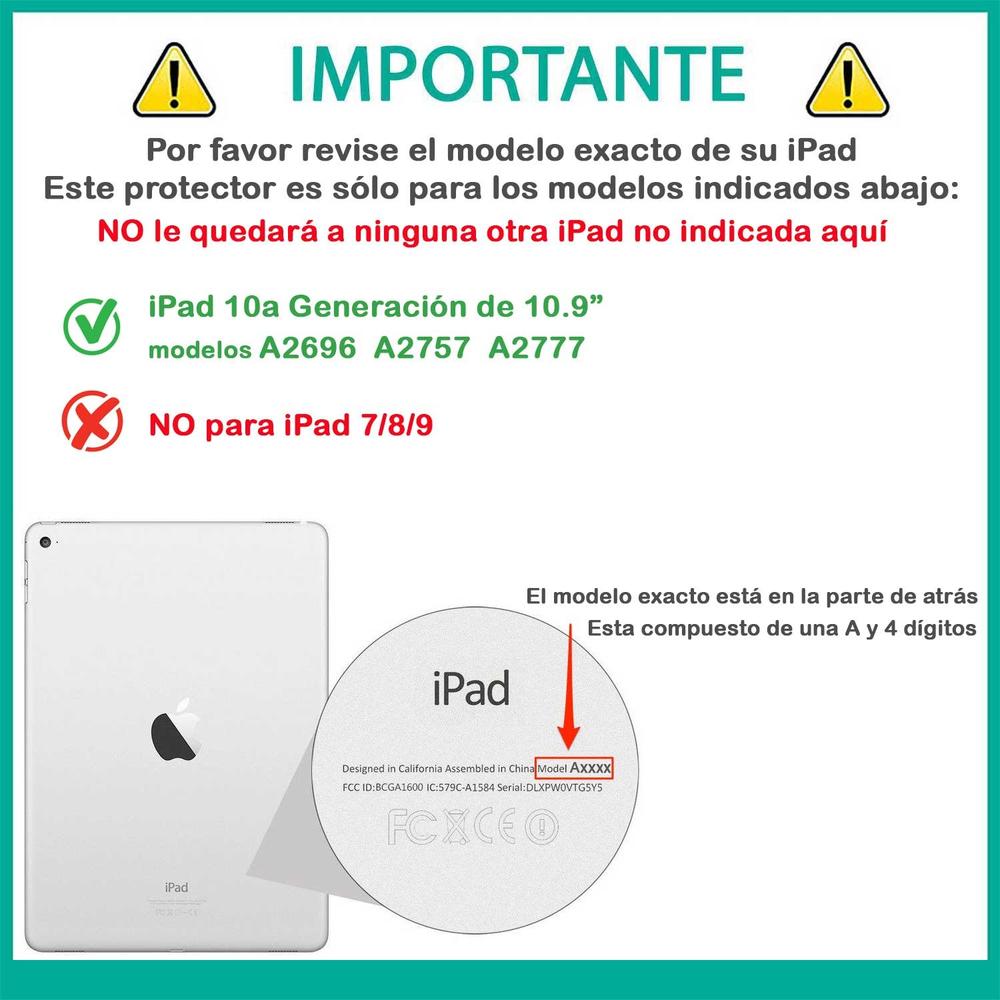 Funda TEKKU StandC uso rudo para iPad 10 de 10.9" MultiAzul A2696 A2757 A2777