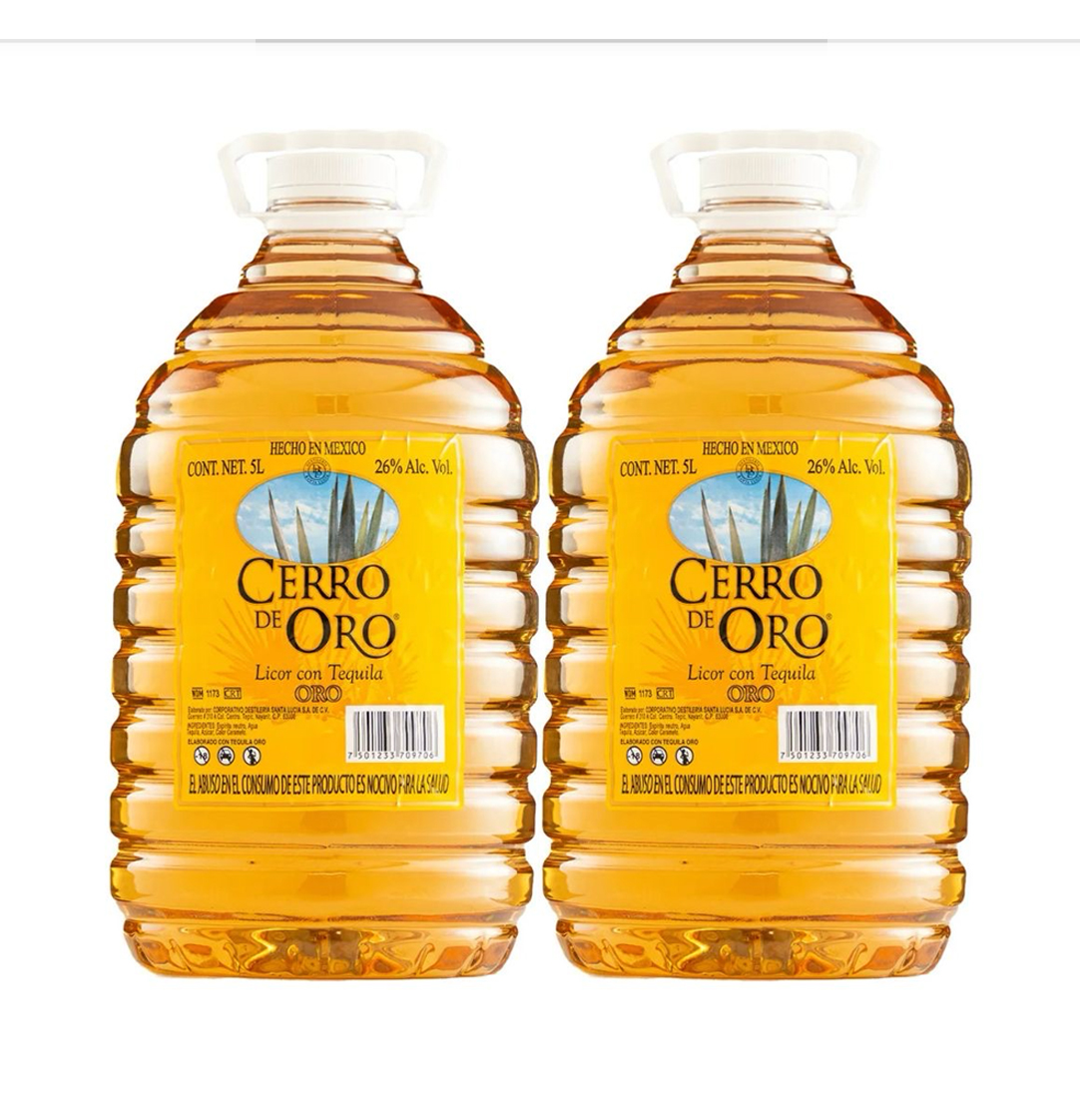 Duo Pack Licor Con Tequila Cerro de Oro 5000 Ml