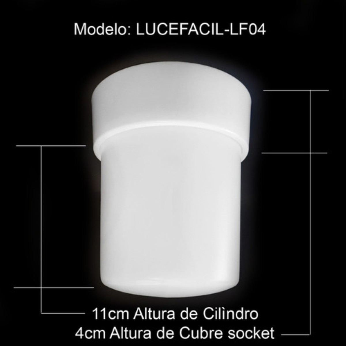 1 Pantalla Cilíndrica Lampara Cubrefoco Para Foco Led Y Fluo