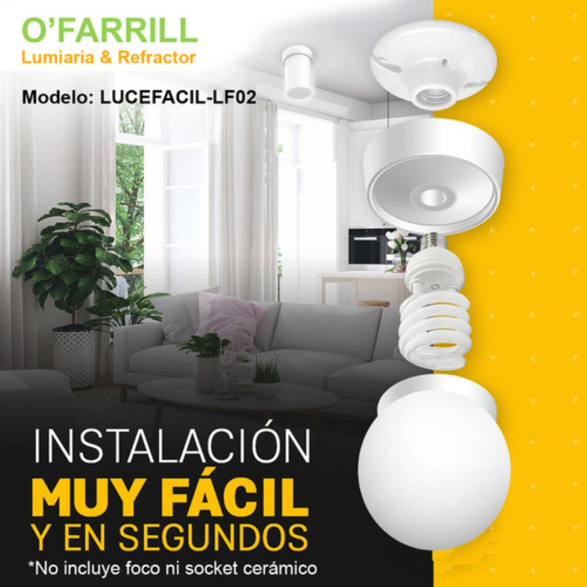 Lámpara Plástica Esférica tipo Pantalla Decorativa de 15cm de Diámetro cubre socket y cubre foco en Techo y pared