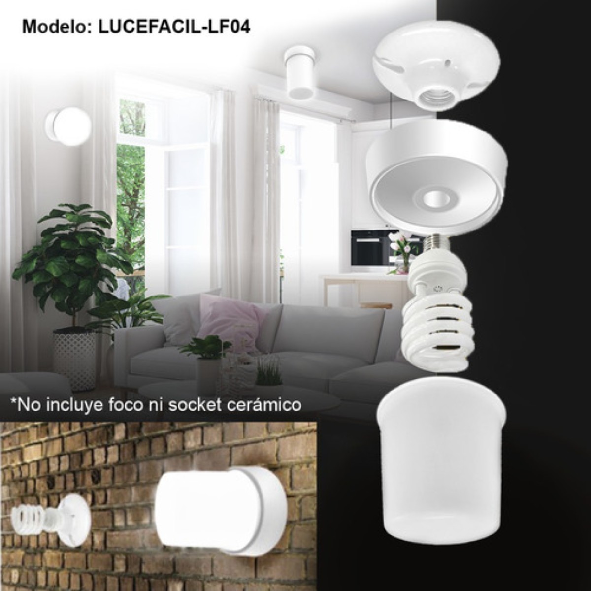 1 Pantalla Cilíndrica Lampara Cubrefoco Para Foco Led Y Fluo