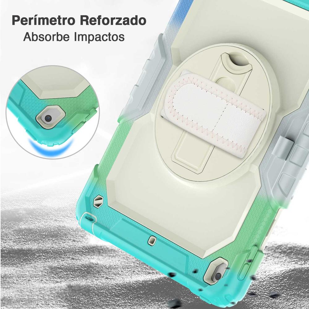 Funda TEKKU StrapB uso rudo para iPad 9 iPad 8 iPad 7 10.2" MultiAzul A2602 A2605 A2270 A2428 A2430 