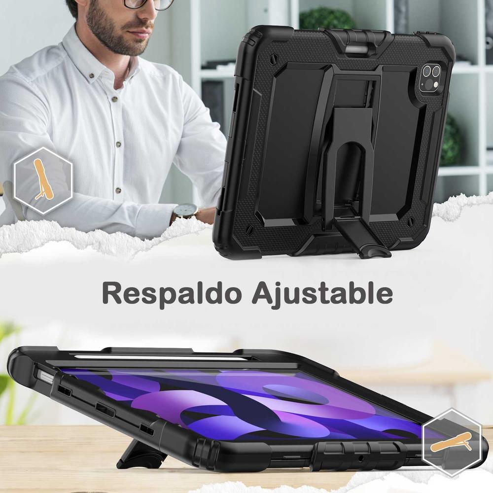 Funda TEKKU StandC uso rudo para iPad Pro 12.9 Negra A2436 A2437 A2764 A2766 A2378 A2461 A2379