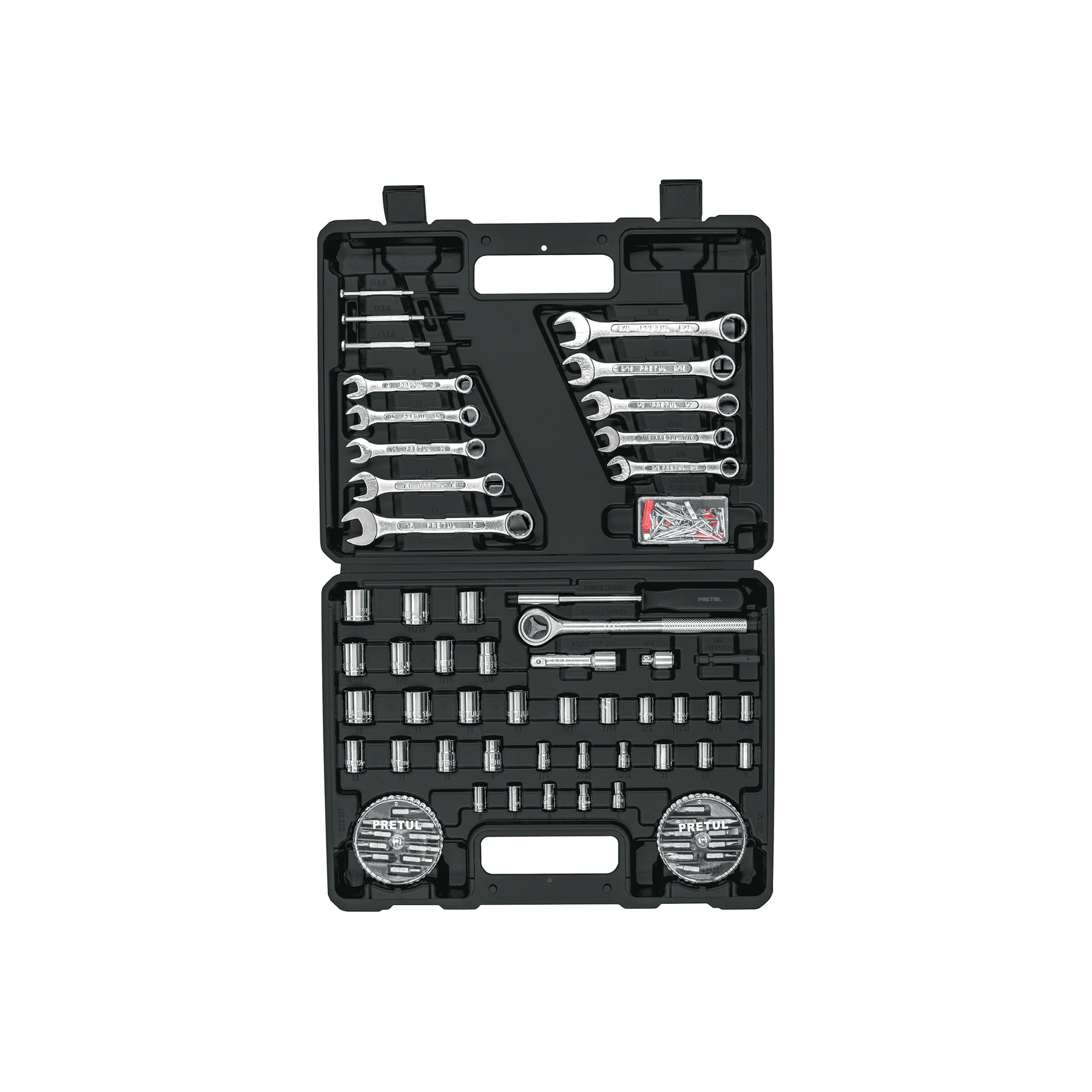 Juego de Herramientas de 71 Pzas Pretul Autocle Mecanico Mecanica Hogar Set de Dados Puntas Llaves Combinadas Matraca