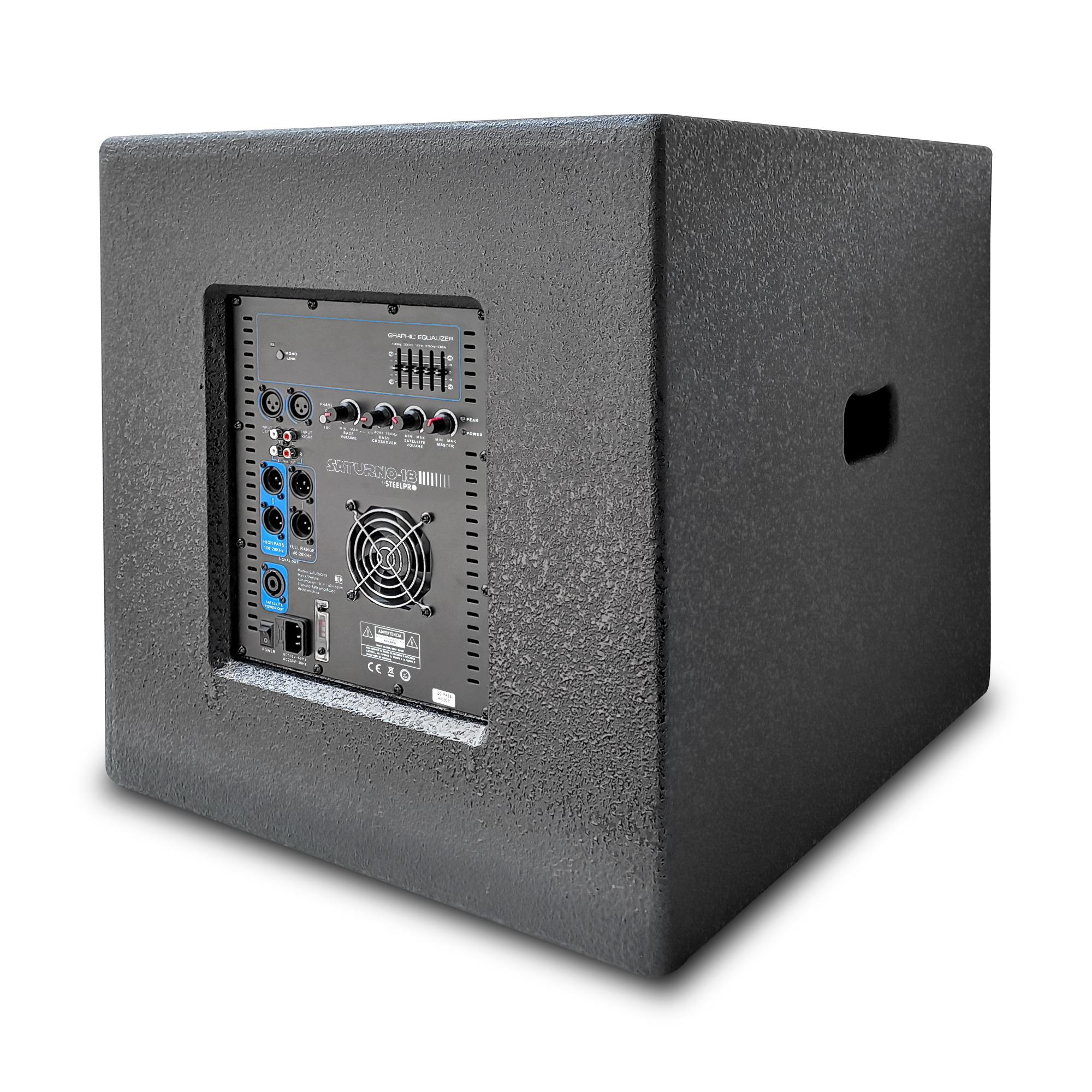 Sistema Profesional De Audio Lineal 1300w Saturno18 Steelpro Color Negro.