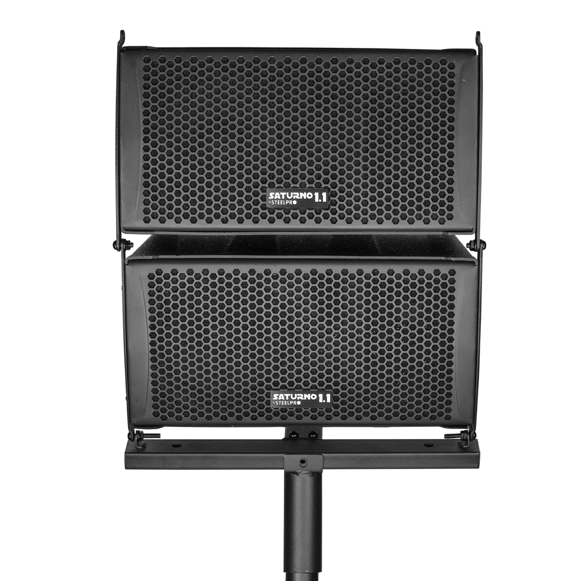 Sistema Profesional De Audio Lineal 1300w Saturno18 Steelpro Color Negro.