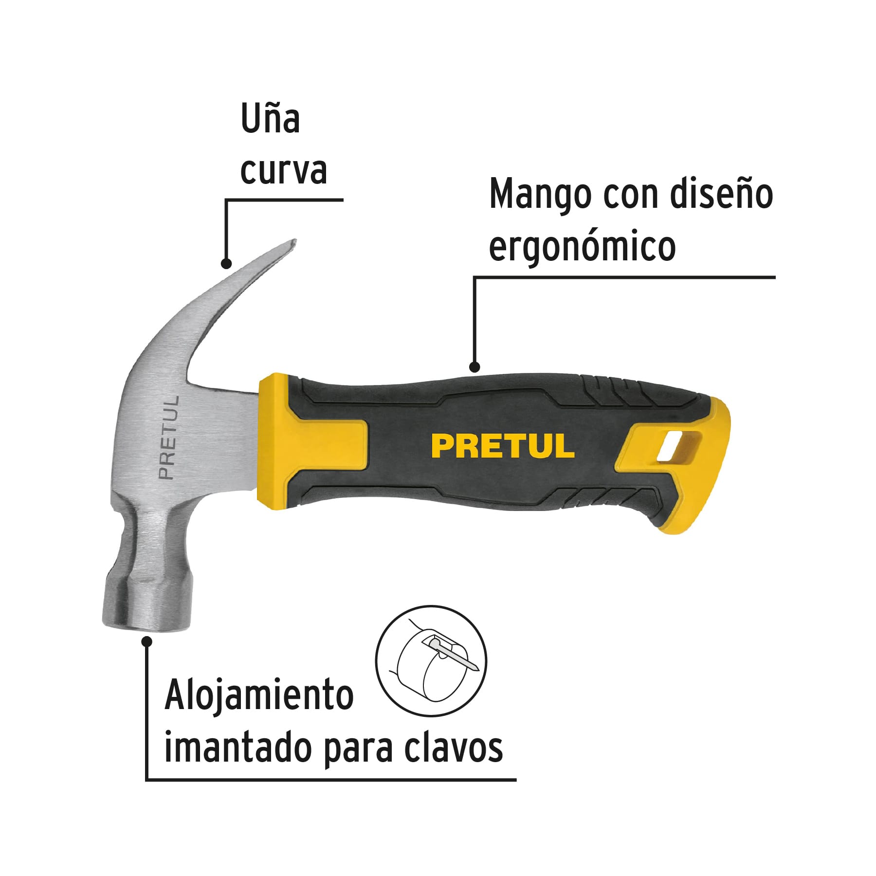 Martillo Mini 10 Oz para Carpintero Multiusos Mango Confort Grip Reparacion de Casa -Hogar  MO-10E
