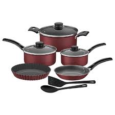 BATERIA DE COCINA TRAMONTINA 20297966 TURIM 7 PIEZAS ANIADHERENTE 1.2MM DE ESPESOR ROJA