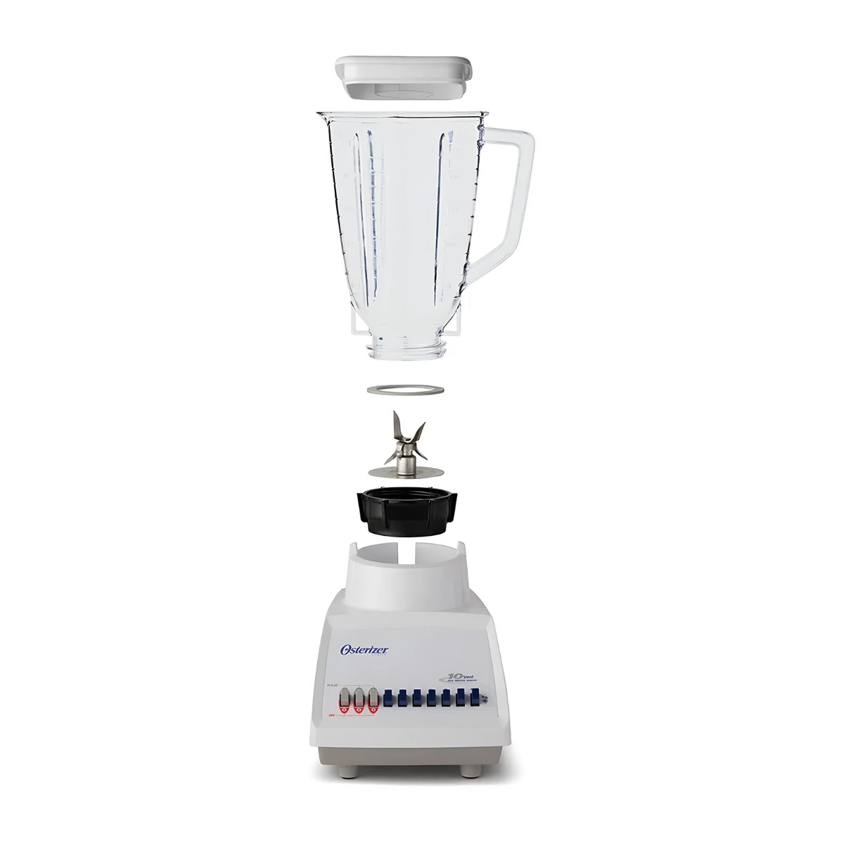 Licuadora Oster con Vaso de Plástico 10 Velocidades BLST4108-BLAN