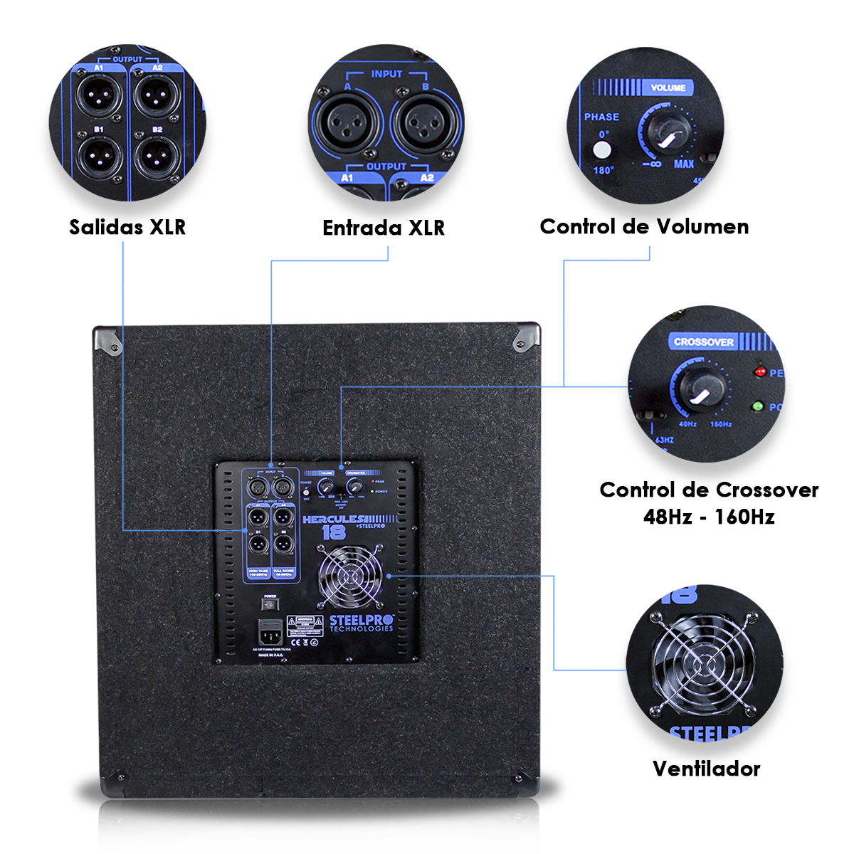 Subwoofer Profesional De Alta Potencia Hercules 18" By Steelpro.