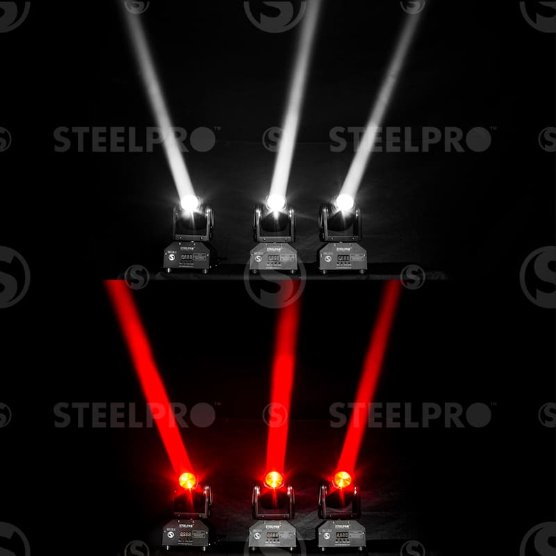 Mini Cabeza Móvil Beam LED RGBW- 4 En 1 - 15 Watts Steelpro .