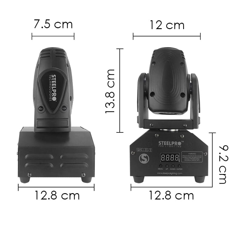 Mini Cabeza Móvil Beam LED RGBW- 4 En 1 - 15 Watts Steelpro .