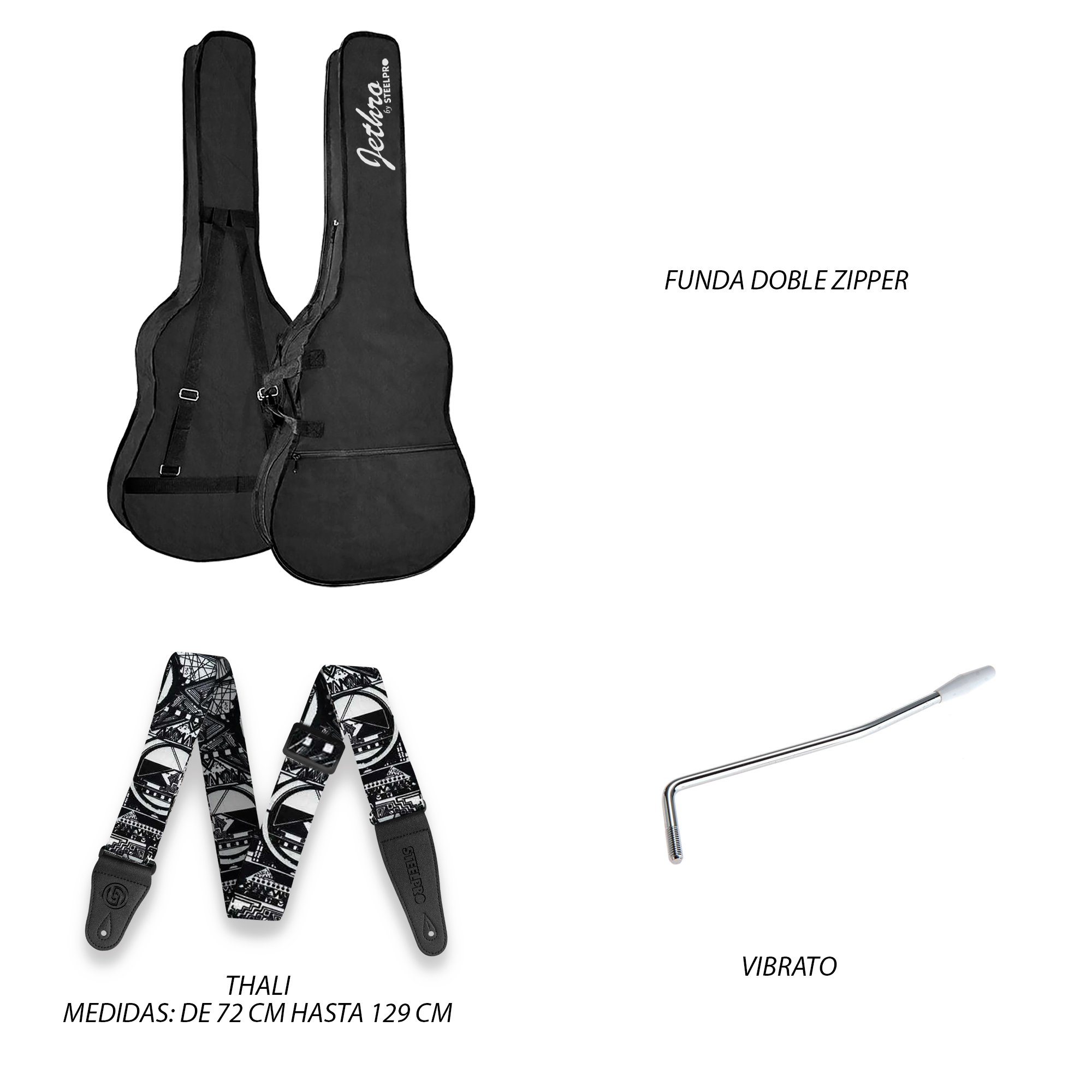 Paquete Guitarra Electrica Jethro Series By Steelpro Tcr