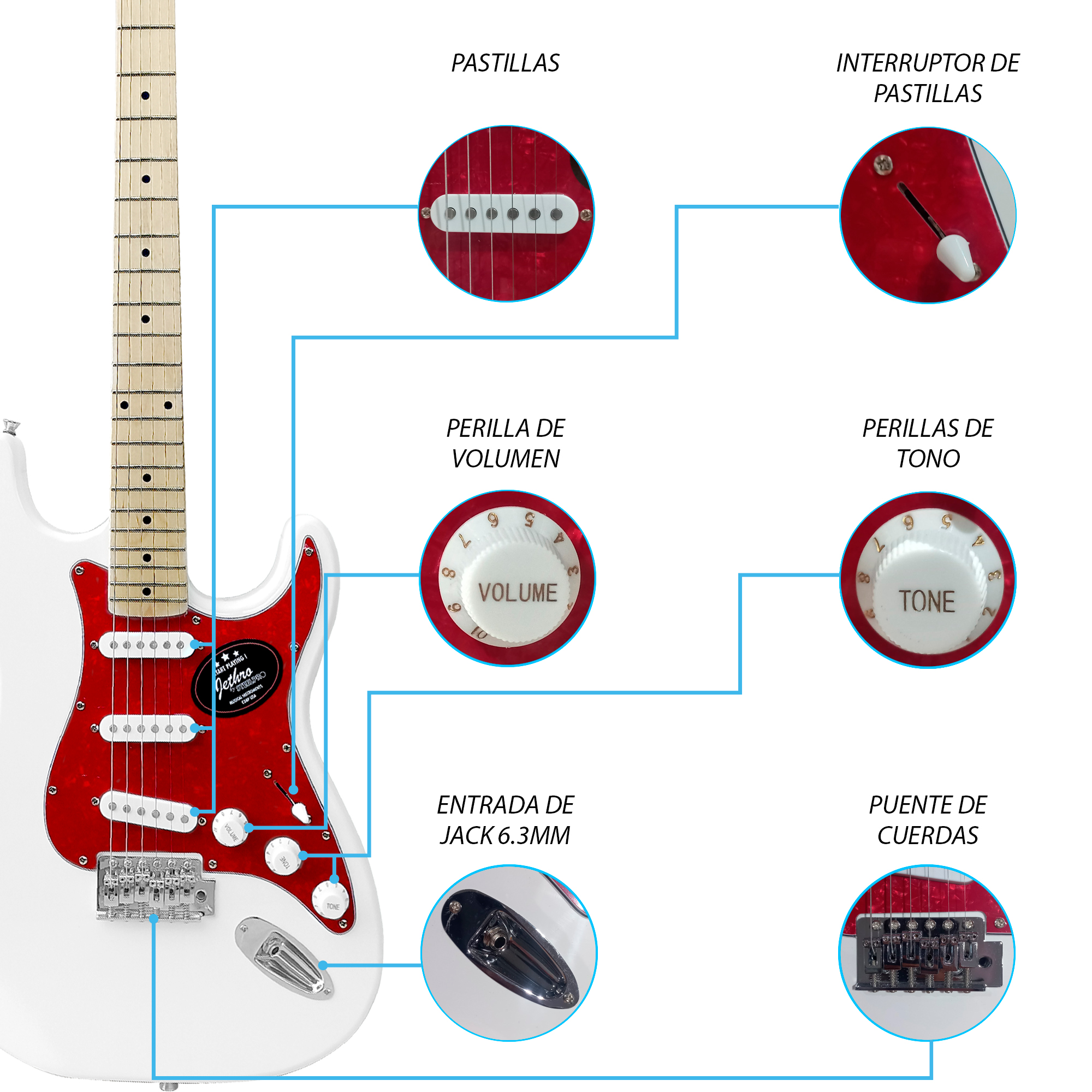 Paquete Guitarra Electrica Jethro Series By Steelpro Tcr