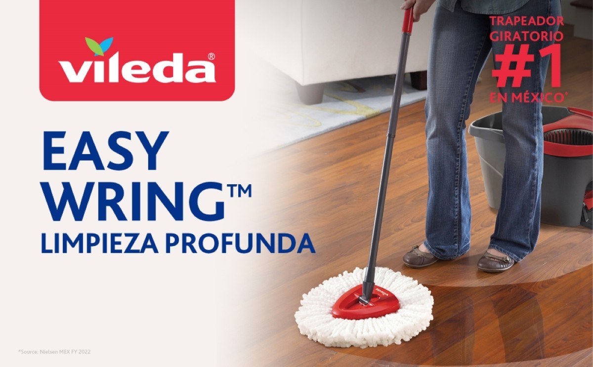 Trapeador Microfibra, Cubeta con Pedal  Easy Wring
