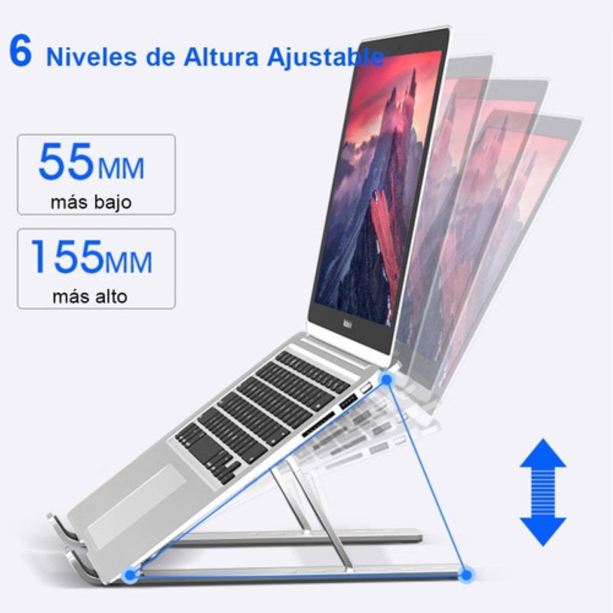 Base Soporte Laptop Aluminio ,portátil Plegable,y Ajustable