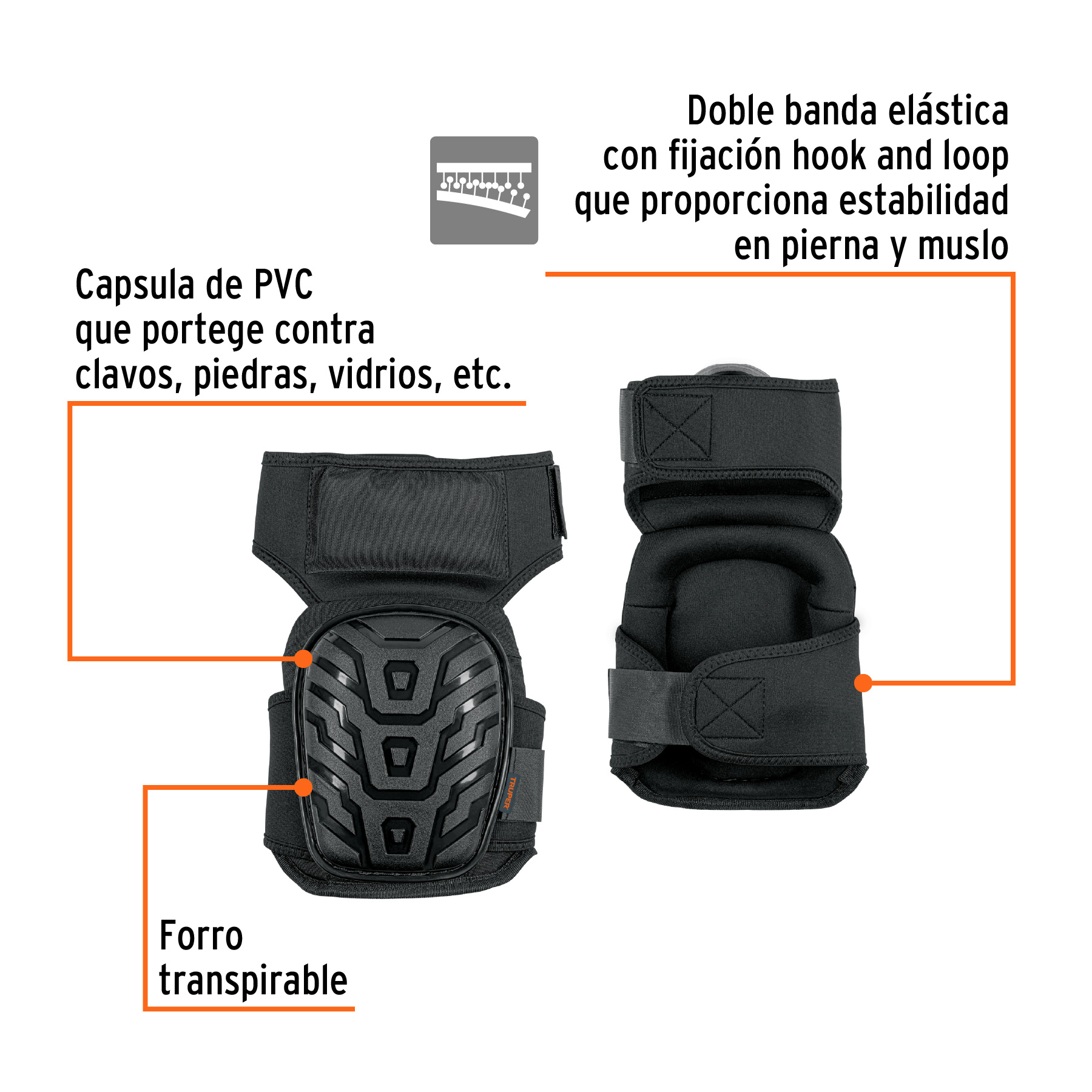 RODILLERAS PROFESIONALES MULTIUSOS  USO CASERO MECANICO DE PVC TRUPER 