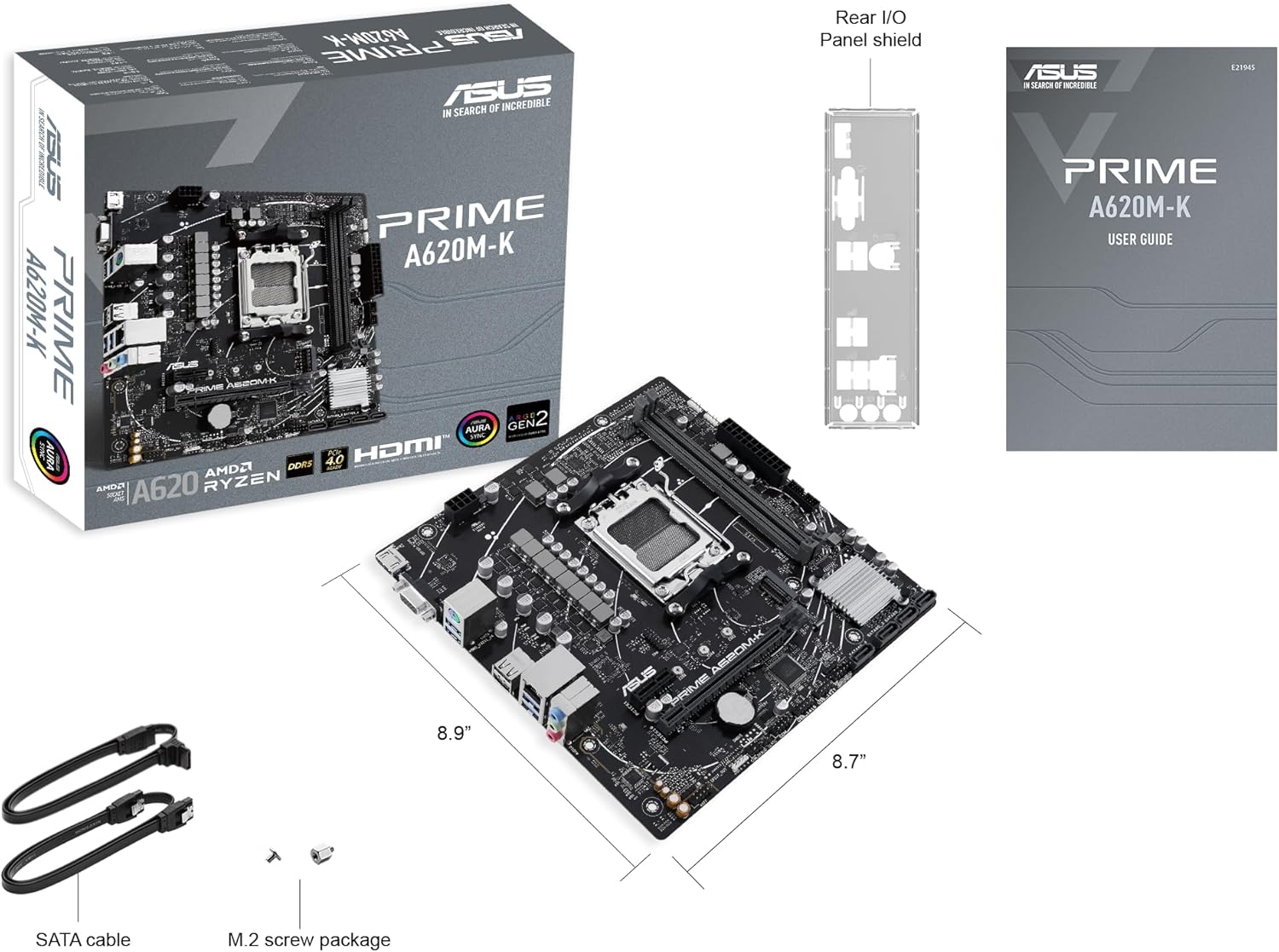 MB ASUS PRIME A620M-K AM5 DDR5 MICRO ATX VGA HDMI 90MB1F40-M0EAY0