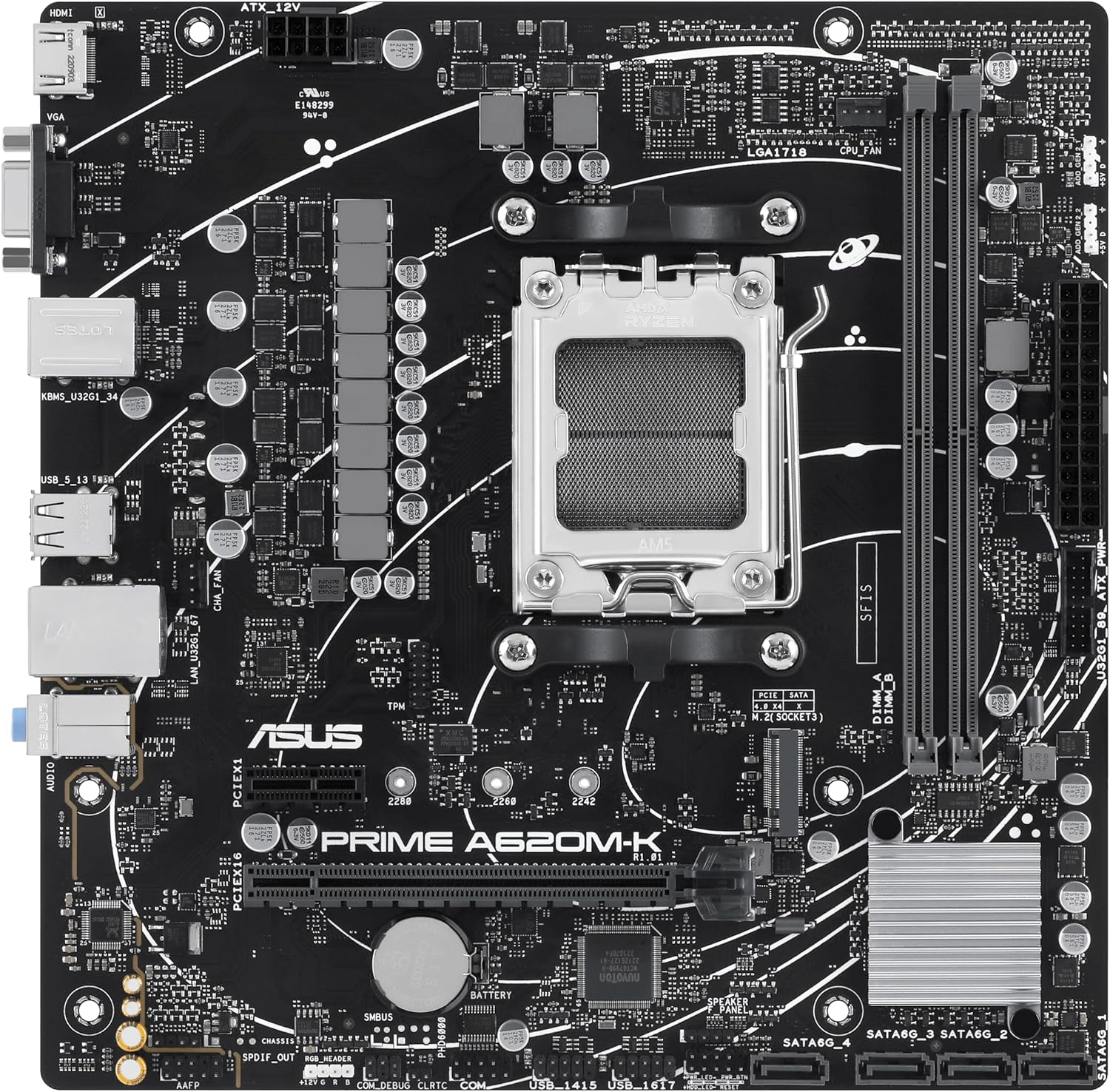 MB ASUS PRIME A620M-K AM5 DDR5 MICRO ATX VGA HDMI 90MB1F40-M0EAY0